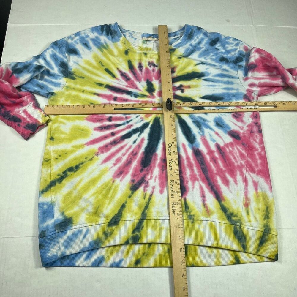 Jane And Delancey Tie Dye Sweatshirt Starburst Colorful Hippie Retro Pullover L - Picture 5 of 10